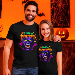Feeling Fang Tastic Halloween Vampire Design T-Shirt