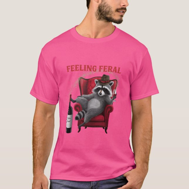 Feeling Feral Racoon Funny Opossum T-Shirt (Front)