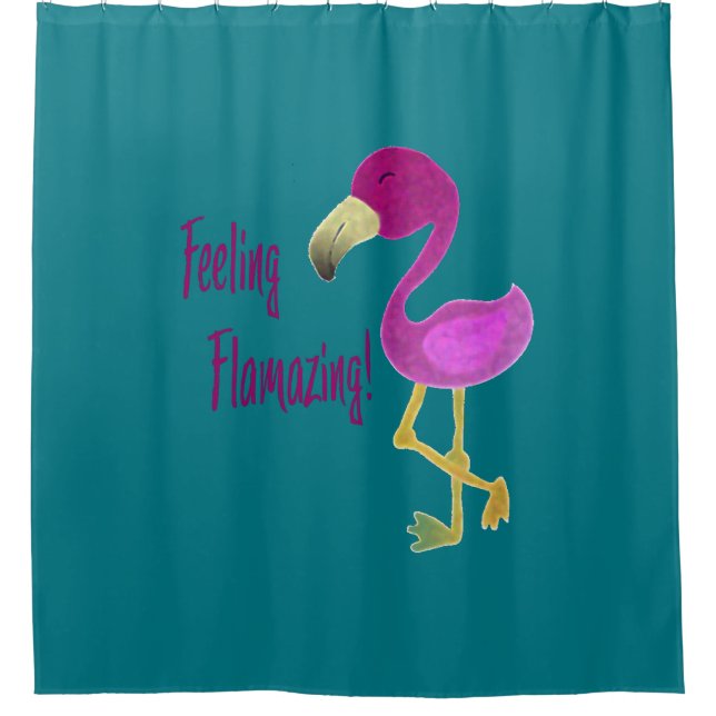 Feeling Flamazing Flamingo Shower Curtain (Front)