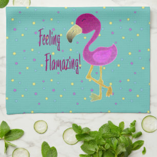 Feeling Flamazing Flamingo Tea Towel