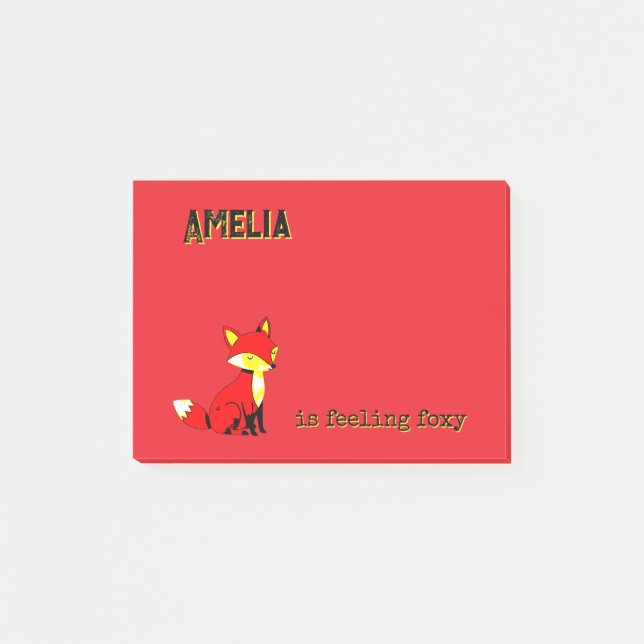 Feeling Foxy Personalised Post-it Notes (Front)