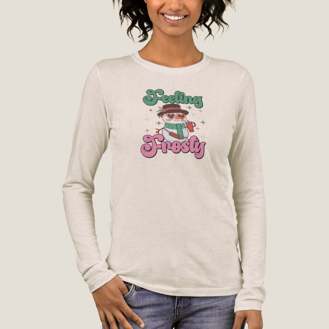 Feeling Frosty Retro Snowman  Tri-Blend Shirt (Front)