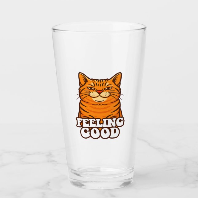 Feeling Good Cool Cat Glass (Front)