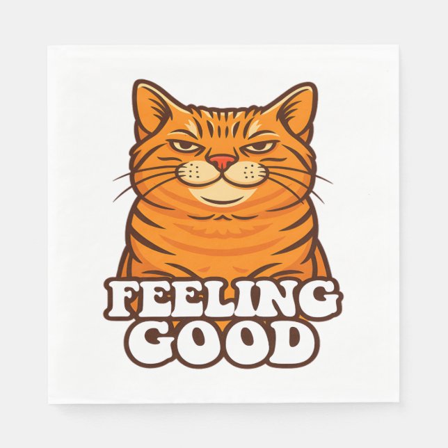 Feeling Good Cool Cat Napkin (Front)
