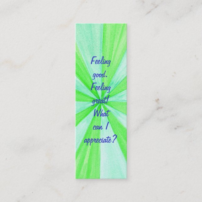 Feeling good. Feeling great! Affirmation bookmarks Mini Business Card (Front)