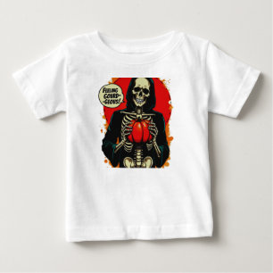 Feeling Gourdgeous Skeleton Hand Holding Pumpkin Baby T-Shirt