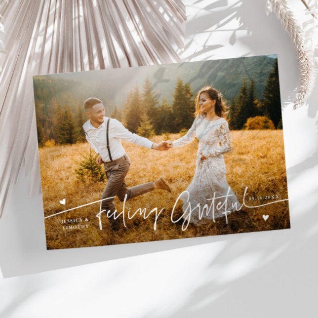 Feeling Grateful Wedding Photo   Thank You Card (Creator Uploaded)