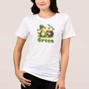 Feeling Green, St Patrick's Day Frog Tri-Blend Shirt