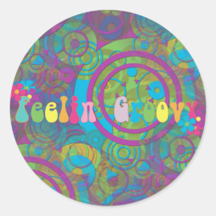 Feeling Groovy Classic Round Sticker