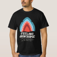 Feeling Jawsome Shark Funny Summer Puns Black