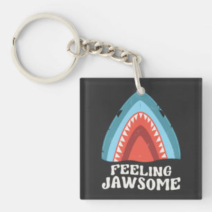 Feeling Jawsome Shark Funny Summer Puns Key Ring