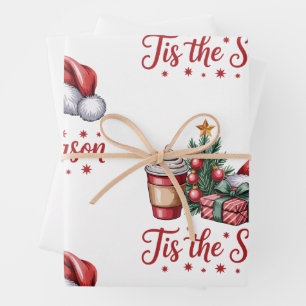 Feeling Jolly Christmas Tree Hot Cocoa Holiday Wrapping Paper Sheet