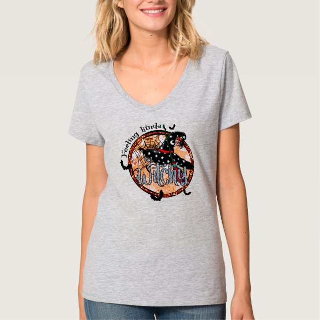 Feeling Kinda Witchy - Halloween Witch Hat T-Shirt (Front)