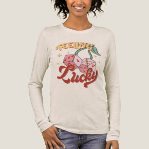 Feeling Lucky Dice Retro Typography Tri-Blend Shirt