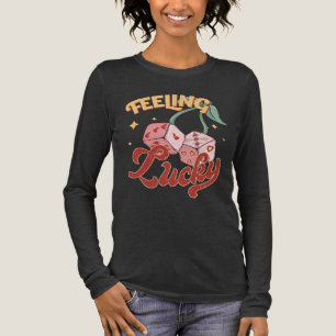 Feeling Lucky Dice Retro Typography Tri-Blend Shirt