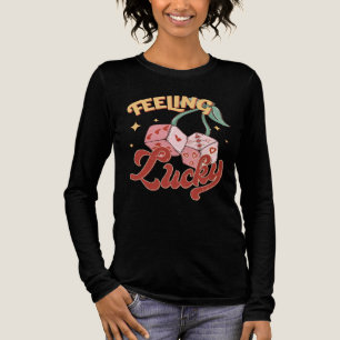 Feeling Lucky Dice Retro Typography Tri-Blend Shirt
