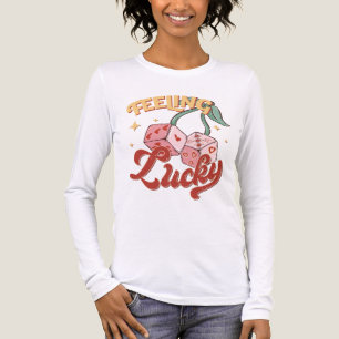 Feeling Lucky Dice Retro Typography Tri-Blend Shirt