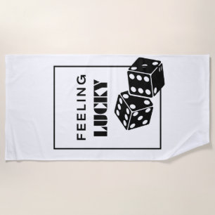 Feeling Lucky, Lucky Girl, Luckiest Girl, Black Beach Towel
