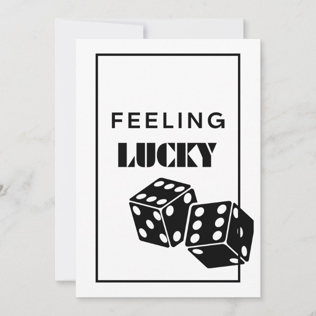 Feeling Lucky, Lucky Girl, Luckiest Girl, Black Holiday Card (Front)