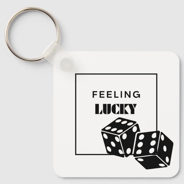 Feeling Lucky, Lucky Girl, Luckiest Girl, Black Key Ring (Front)