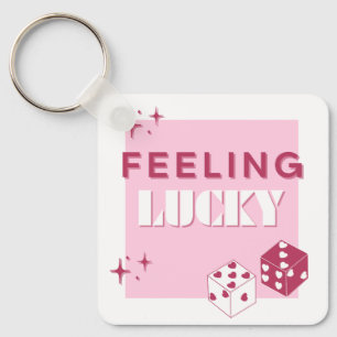 Feeling Lucky, Lucky Girl, Luckiest Girl, Pink Key Ring