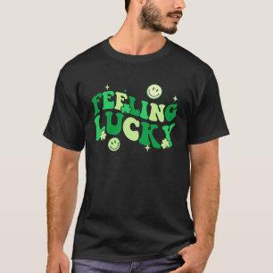 Feeling Lucky Shamrock Groovy St Patrick's Day Ire T-Shirt