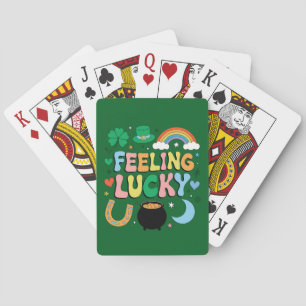 Feeling Lucky St Patricks Day Charm Irish Shamrock Playing Cards
