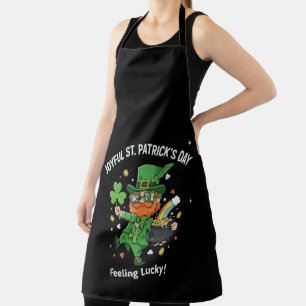 Feeling Lucky St. Patrick's Day Cute Leprechaun  Apron