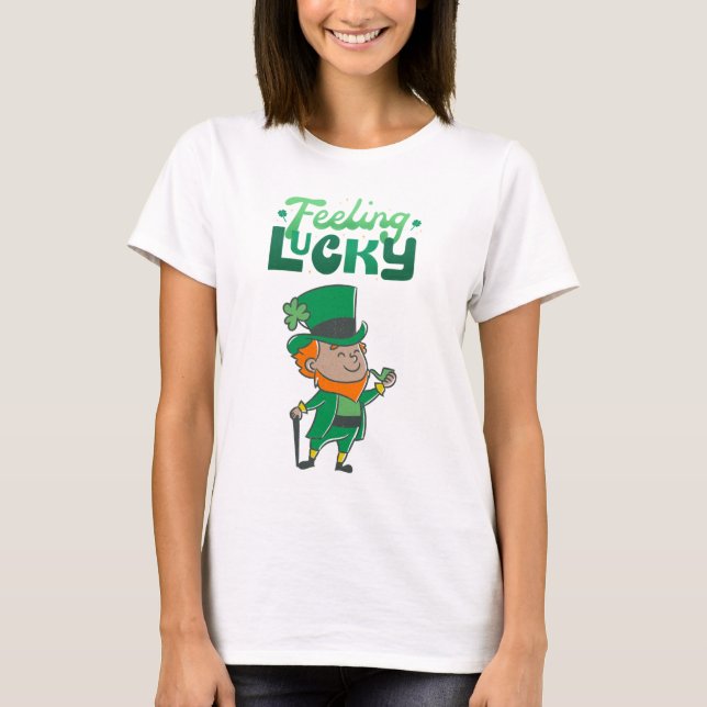 Feeling Lucky St. Patrick's Day Leprechaun T-Shirt (Front)