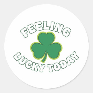Feeling Lucky Today Green Shamrock St Patrick Classic Round Sticker