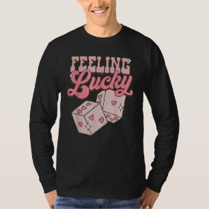 Feeling Lucky Valentines Day Cute Hearts Girls Boy T-Shirt