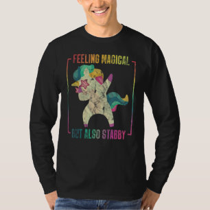 Feeling Magical But Also Stabby Dabbing Unicorn T-Shirt