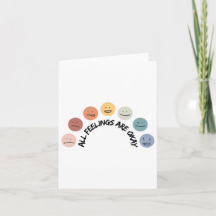 Feeling Okay Emotional Faces Mental Health Awarene Card