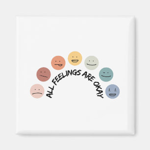 Feeling Okay Emotional Faces Mental Health Awarene Magnet
