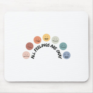 Feeling Okay Emotional Faces Mental Health Awarene Mouse Pad