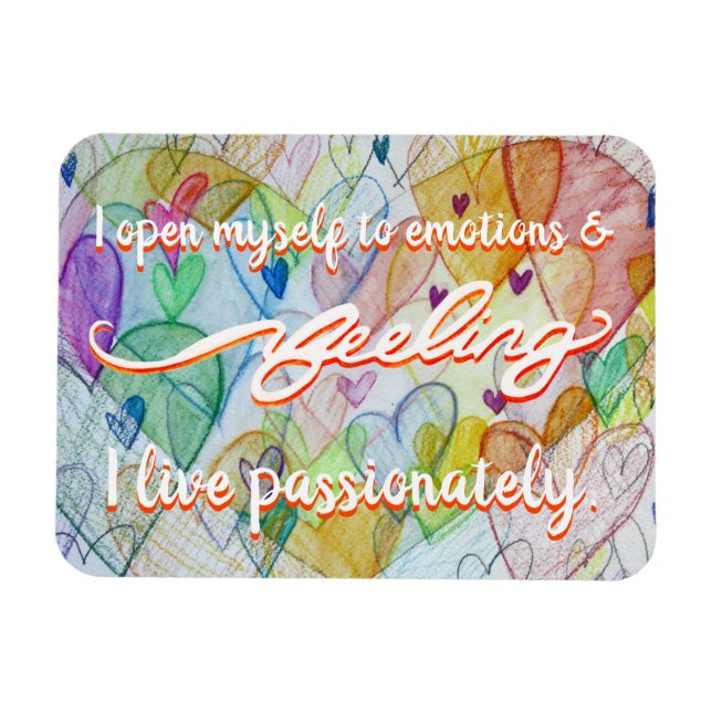 "Feeling" Orange Sacral Chakra Words Magnet (Horizontal)