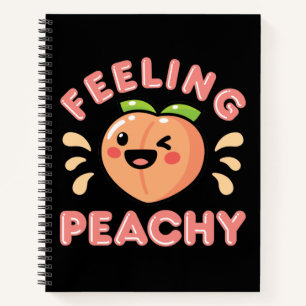 Feeling Peachy Peach Peaches Summer Fruit Notebook