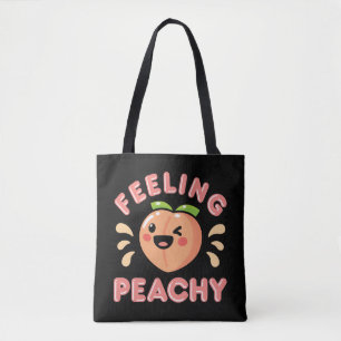 Feeling Peachy Peach Peaches Summer Fruit Tote Bag