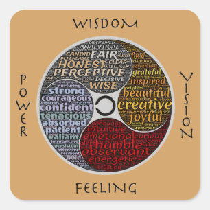 Feeling Power Vision Affirmations of Wisdom Square Sticker