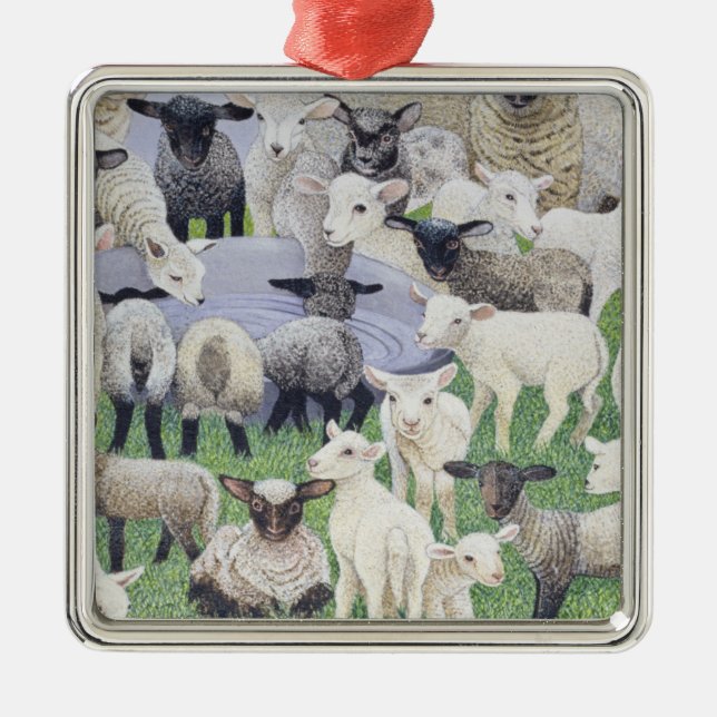 Feeling Sheepish Metal Tree Decoration (Front)
