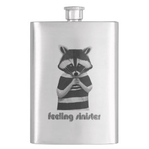 Feeling Sinister Funny Racoon Hip Flask