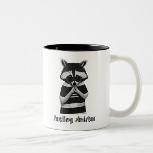 Feeling Sinister Funny Racoon Two-Tone Coffee Mug