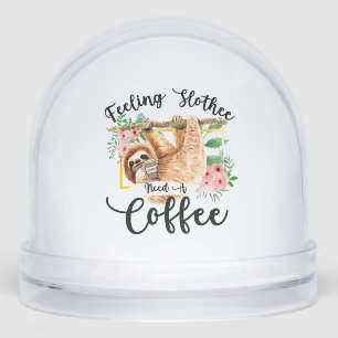 Feeling Slothee Need A Coffee Snowglobe