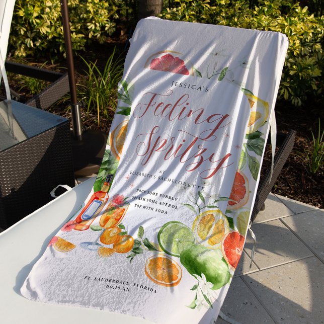Feeling Spritzy | Citrus Bachelorette Weekend  Beach Towel (Creator Uploaded)