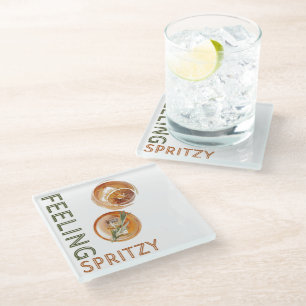 Feeling Spritzy Orange Cocktail Glass Coaster