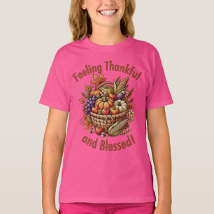 Feeling Thankful and Blessed Cornucopia T-Shirt