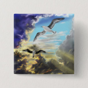 Feeling The Freedom - Watercolor 15 Cm Square Badge