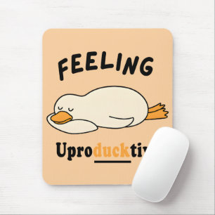 Feeling Unproductive Funny Sleeping Duck Meme Mouse Pad