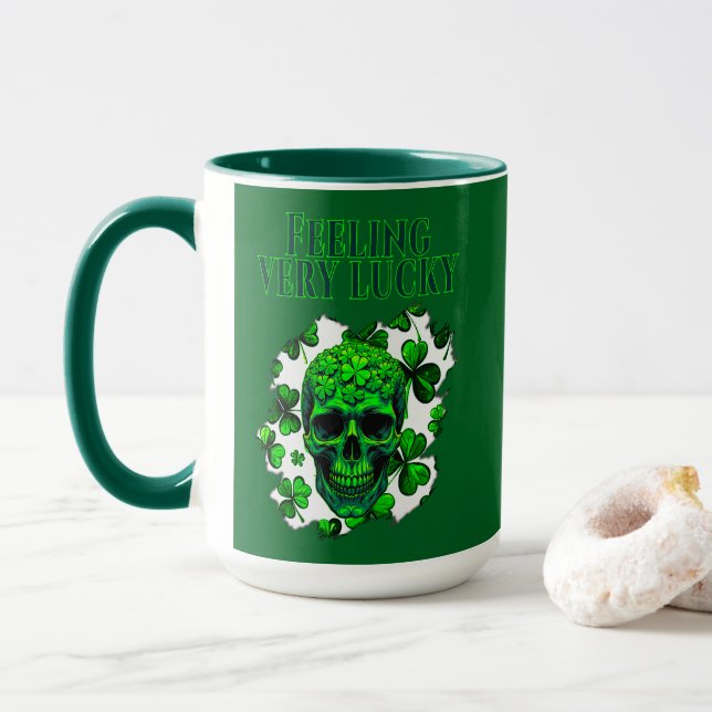 Feeling Very Lucky St Patrick’s Day - caneca Mug (With Donut)