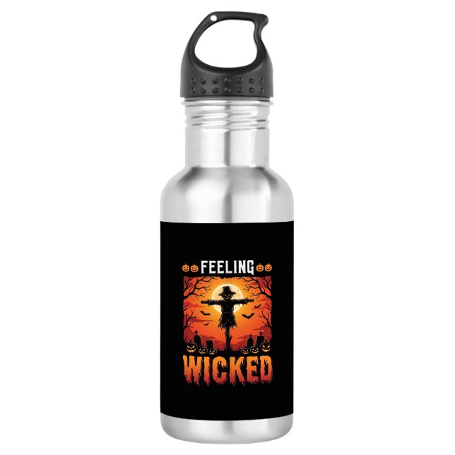 Feeling Wicked Halloween Scarecrow Design_1 532 Ml Water Bottle (Front)